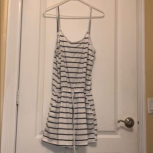 black and white striped romper